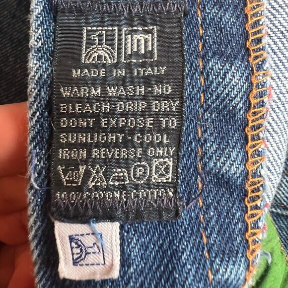 RARE VTG JC de Castlebajac 100% Cotton Blue Jean Rolled Raw Hem Shorts - 29 - Picture 7 of 9